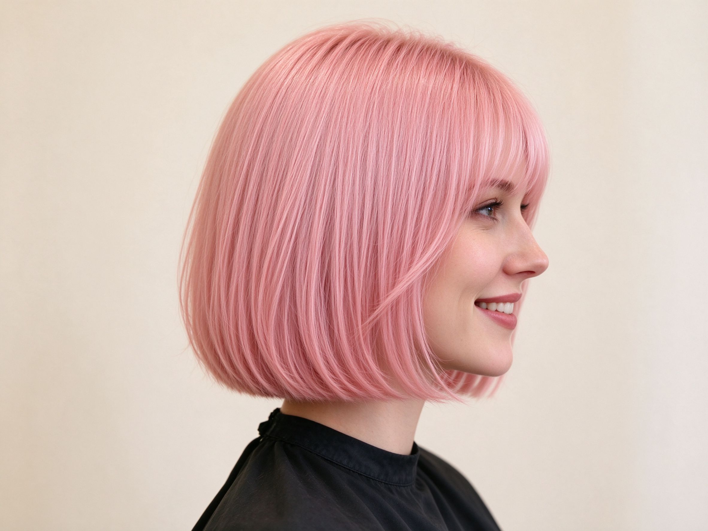 Pastel pink bob